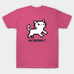 Acrobat Cat - White T-Shirt